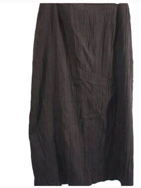 J.Jill Chocolate Brown Vegan Suede Crinkle Skirt size 12